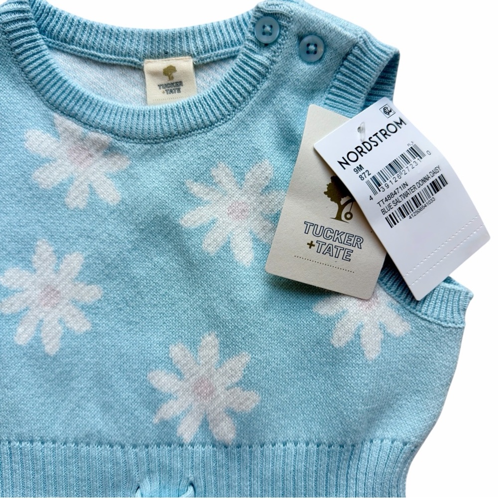 Tucker And Tate Nordstrom Girls NEW BNWT Ribbed Cotton Romper Donna Daisy BNWT - Picture 3 of 8